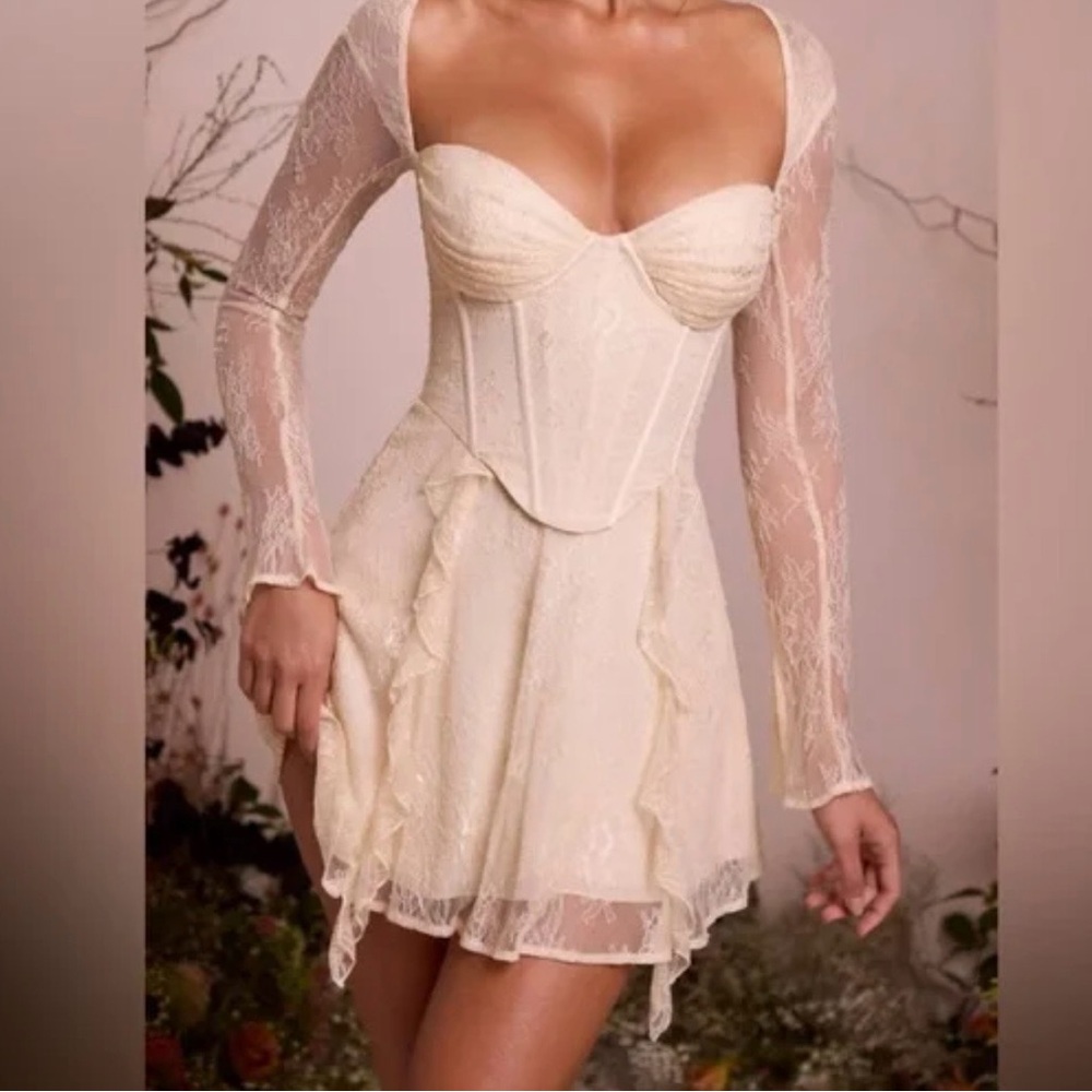 Princess Polly Cream Lace Prom Dress